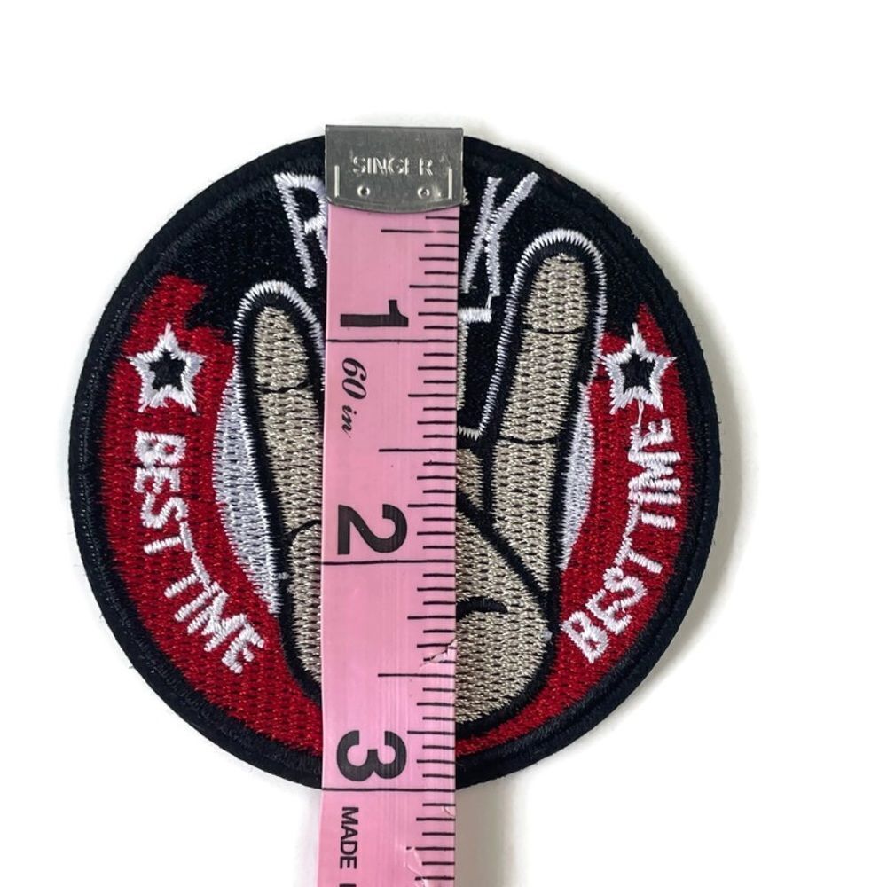 Rock Out Best Time Embroidered Patch - Picture 2 of 3